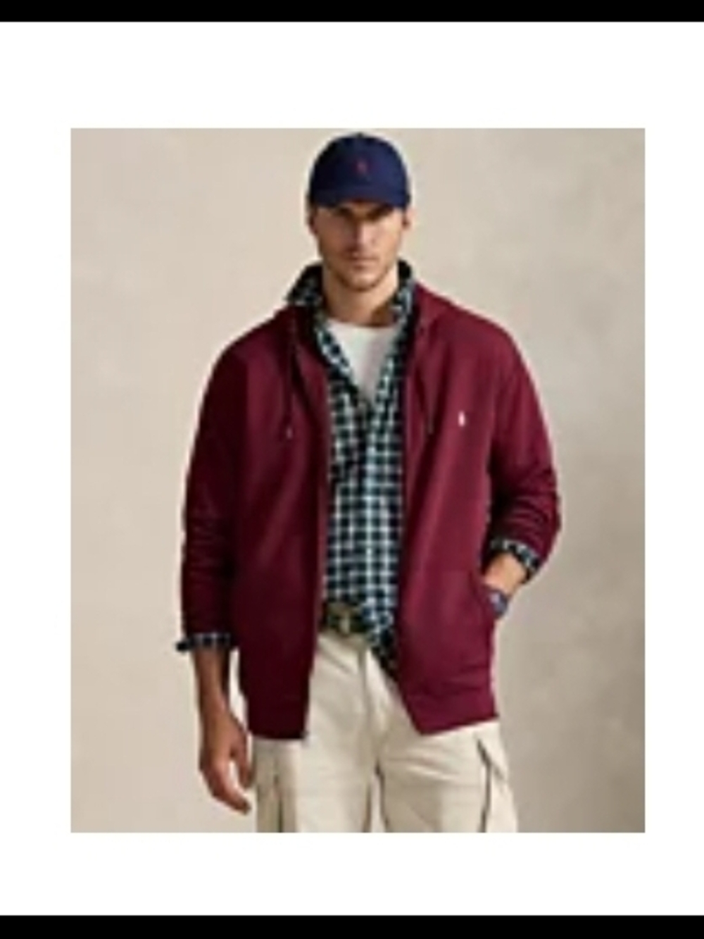 Polo Ralph Lauren Men's Big & Tall Double-Knit Full-Zip Hoodie Classic Wine 4XB